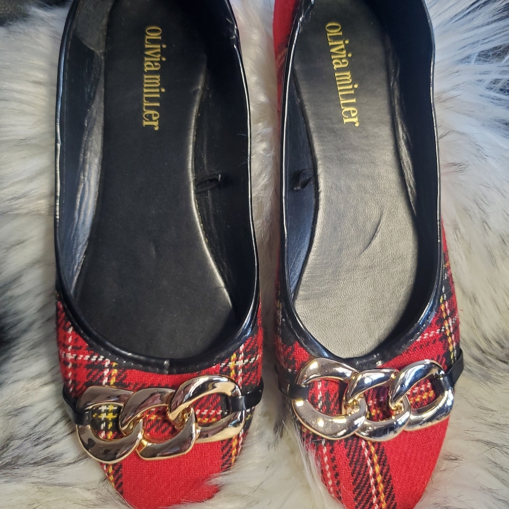 Olivia Miller Plaid Size 7 Flats